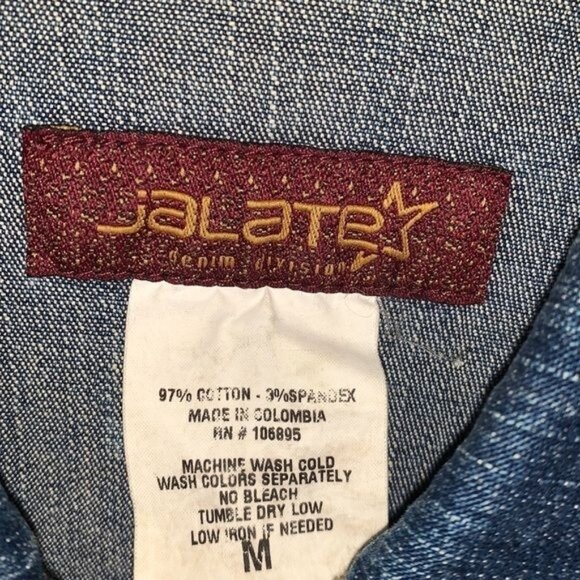 Womens Jalate Denim Cropped Jacket Medium Blue With Button Front & Pockets - Picture 2 of 7